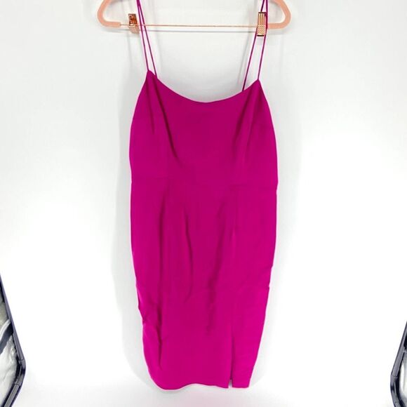 Tracy Reese Fuchsia Spaghetti Strap Slip Pencil Sheath Midi Dress NWT Womens 12 - Picture 2 of 7